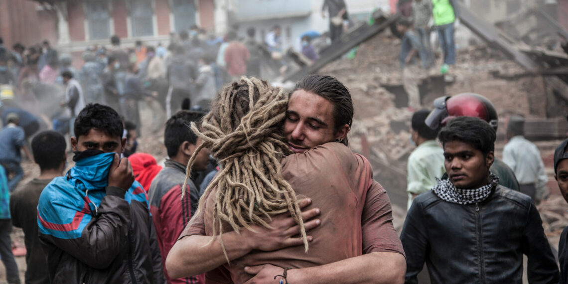 Friends reunited in the aftermath of Kastamandap temple collapse where 30 people were crushed including one foreigner