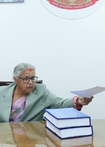 Interim Prime Minister Sushila Karki after receiving the report. Photo: Prime Minister’s Secretariat