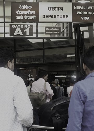 Migrant workers getting ready to leave